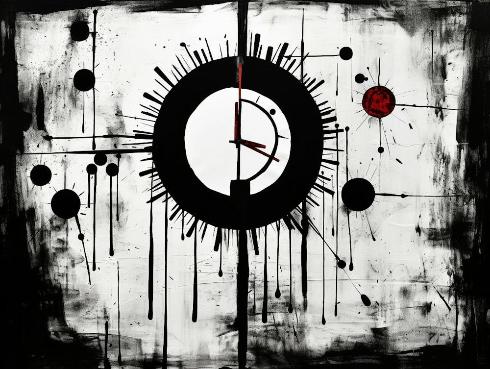 Time Abstract Black And White 7