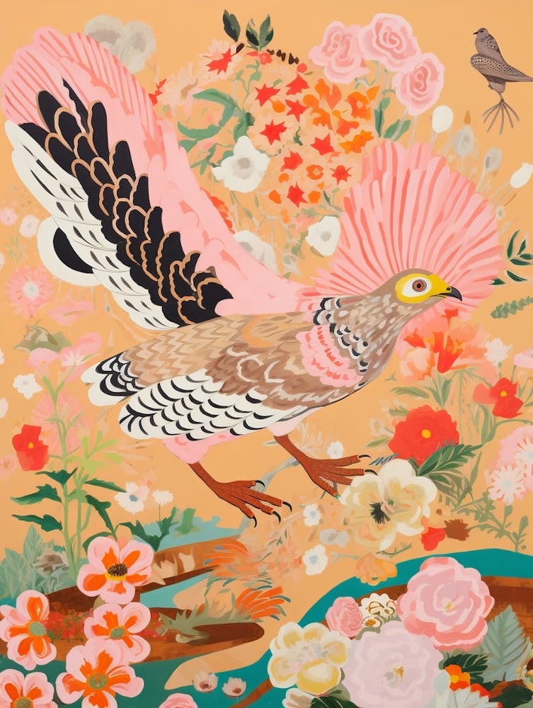 Maximalist Bird Painting Lark 4