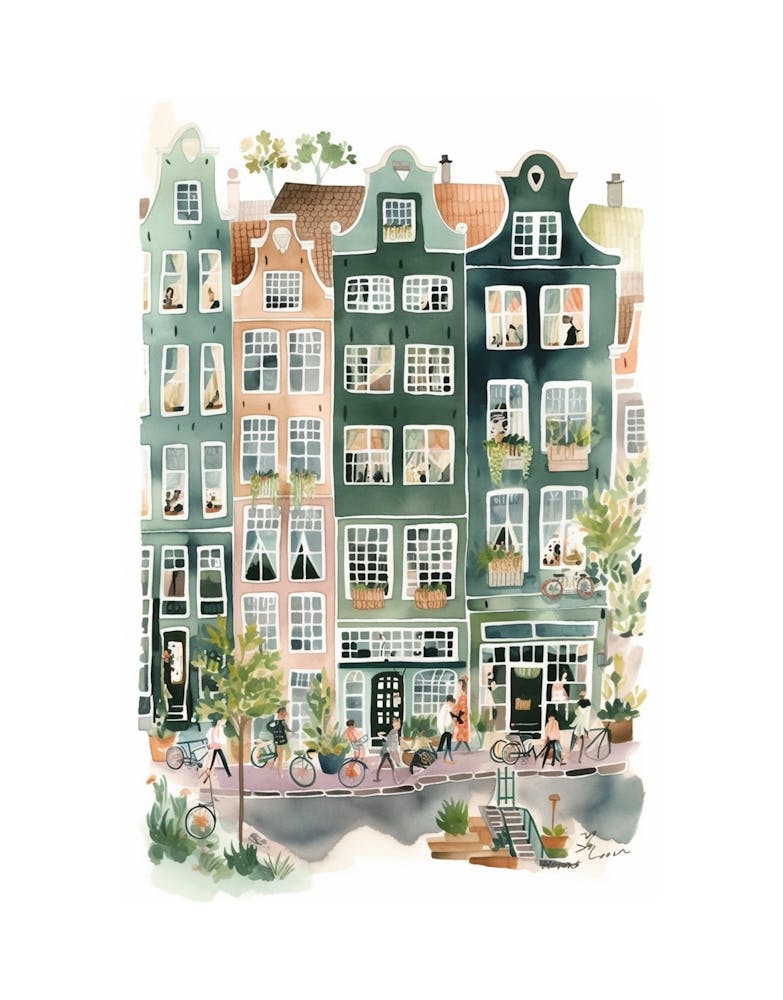 Amsterdam House Watercolour Street