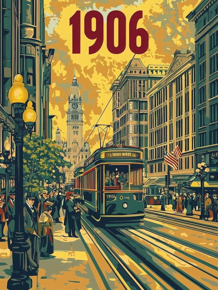 Aihrgdesign A Retro Travel Poster Of A Bustling 1906 City Str C38ef8fd 8a16 4fd5 9c5f 34a3a171eab3 2