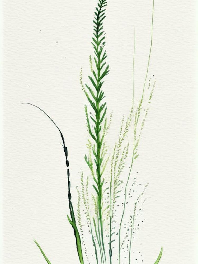 Horsetail Herb Minimalist Watercolour 3