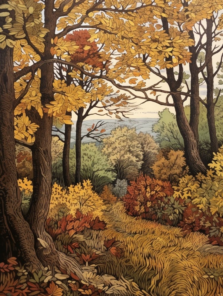 European Black Alder 3 Vintage Autumn Tree Print 