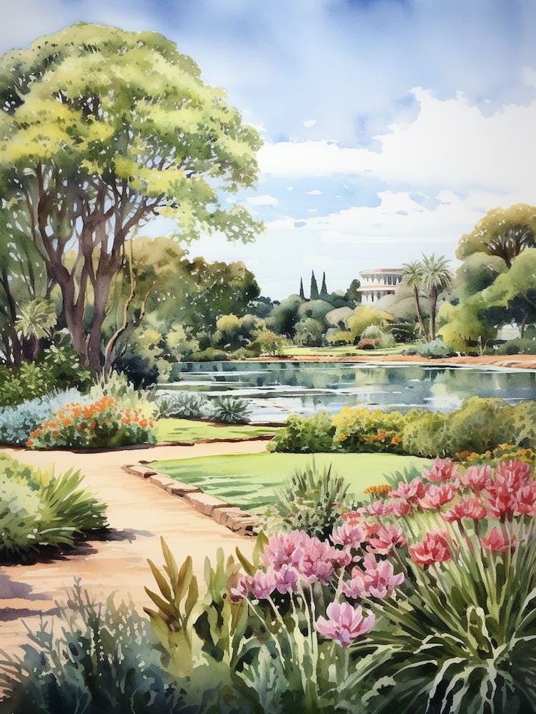Geelong Botanic Gardens Australia Watercolour 2