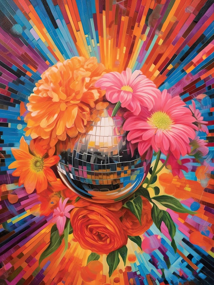 Disco Ball And Peonies Still Life 4