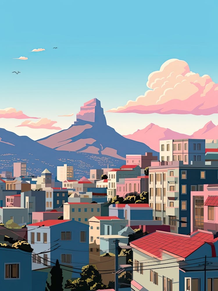 Cape Town, South Africa, Flat Illustration 2