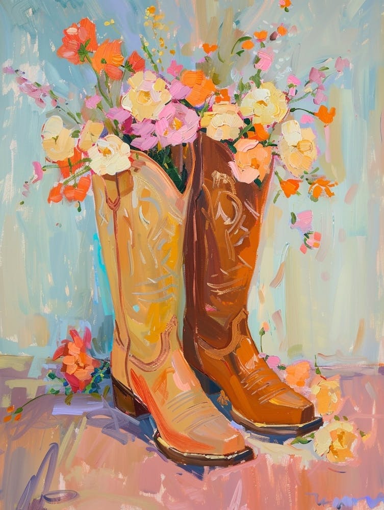 Cowboy Boots And Wildflowers Wild Roses 1
