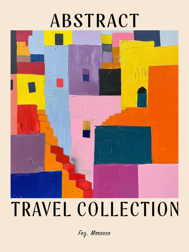 Abstract Travel Collection Poster Fez Morocco 3