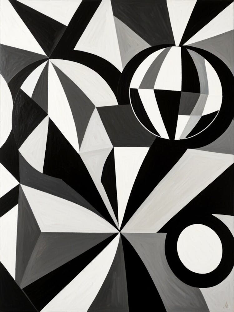 Abstract Black And White Painting