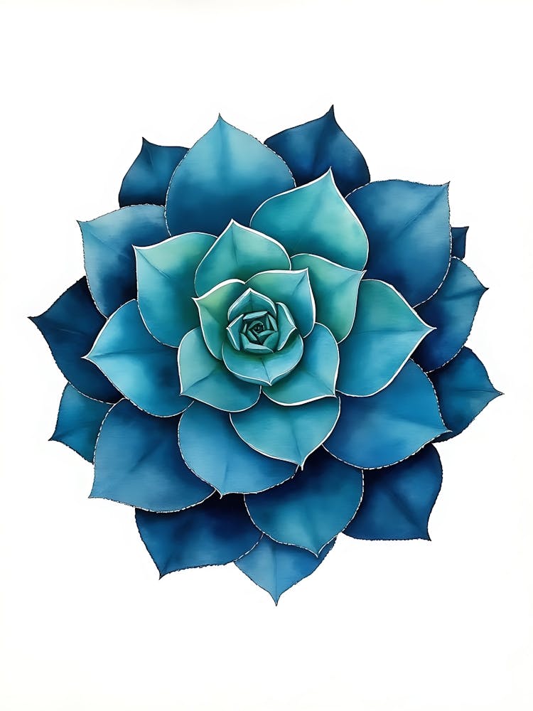 Blue Poppy Botanical Silhouette