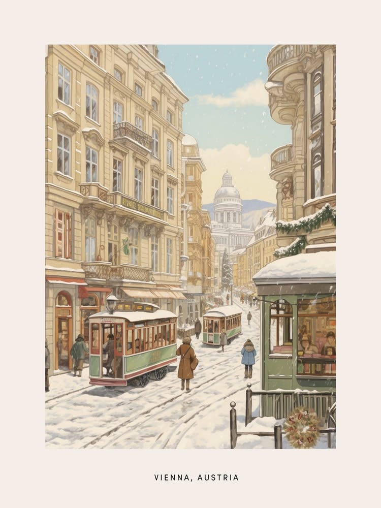 Vintage Winter Poster Vienna Austria 3