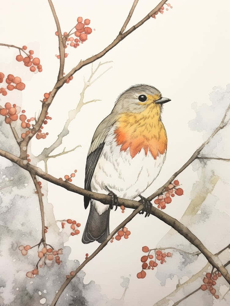 Bird Illustration Robin 1