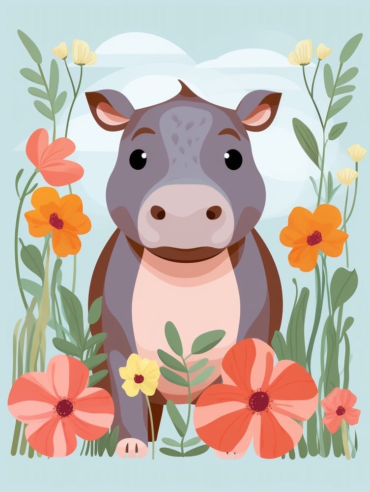 Baby-Tierillustration Flusspferd 3