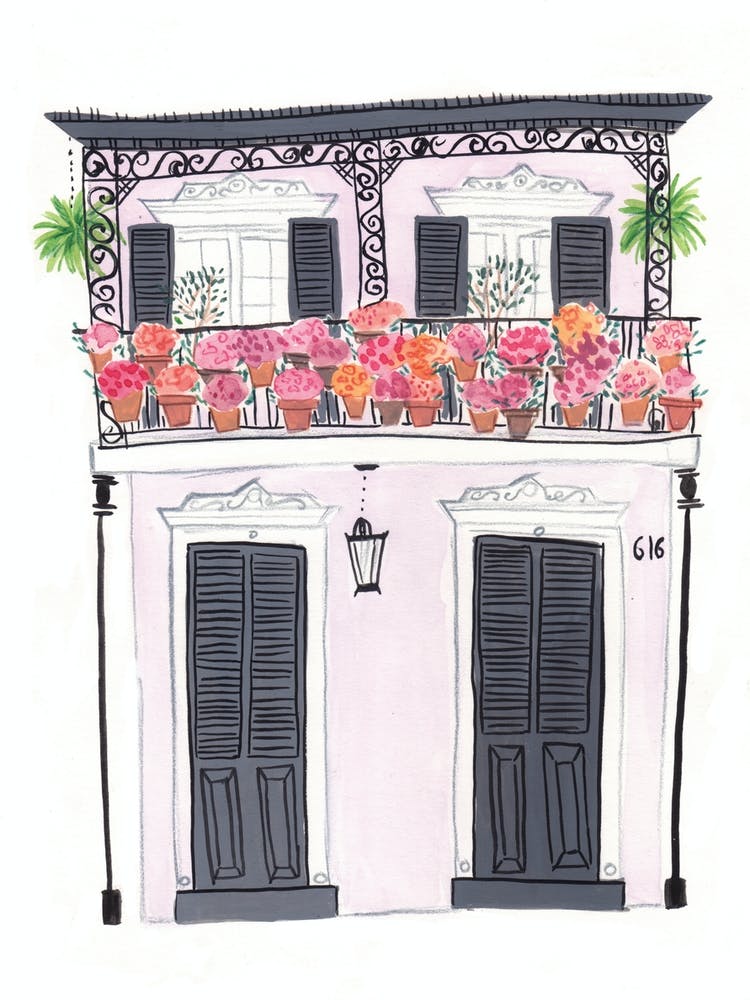 New Orleans House With Flowers 1