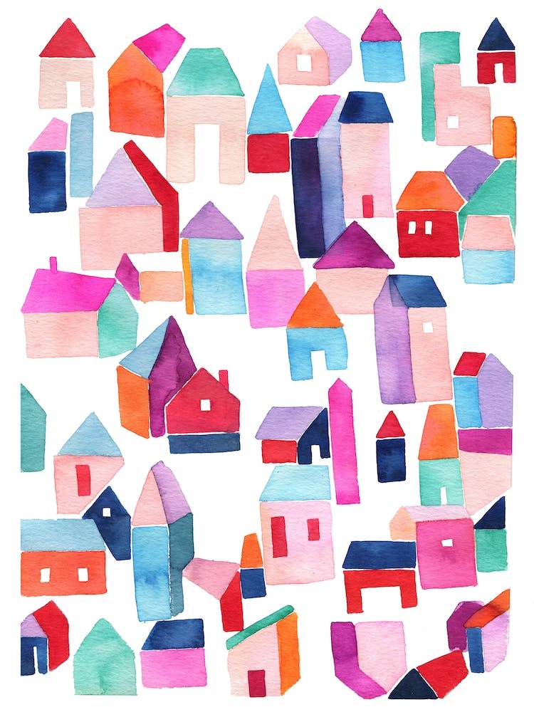 Town Scandi Houses Red