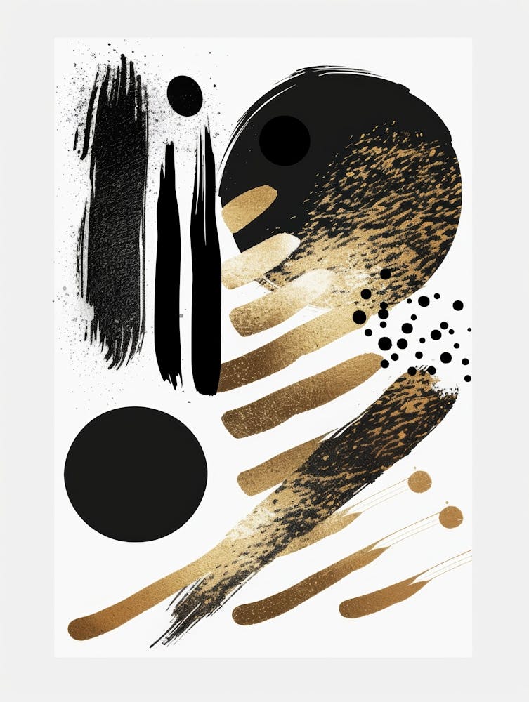 Abstract Black And Gold Painting 19