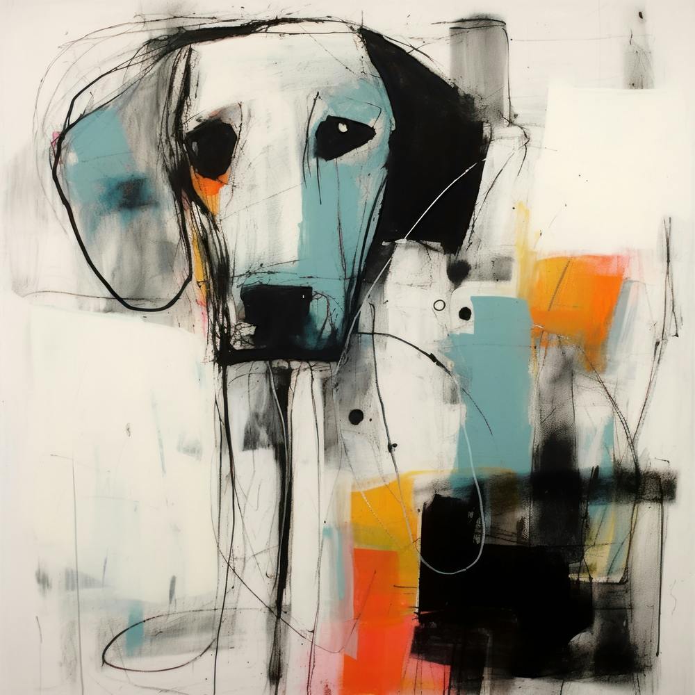 Conceptual Abstract Color Block Dog Portrait 12