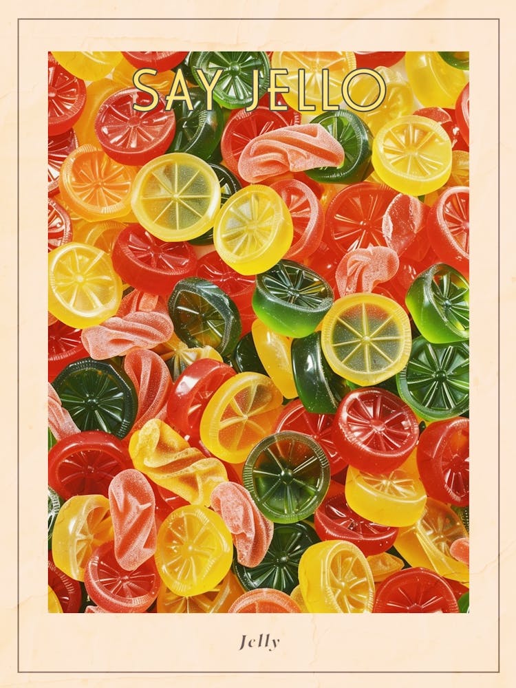 Retro Jelly Candy Pattern Poster