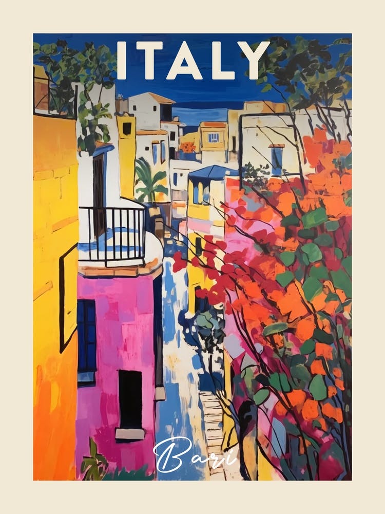 Bari Italy 4 Fauvist Painting  Travel Poster