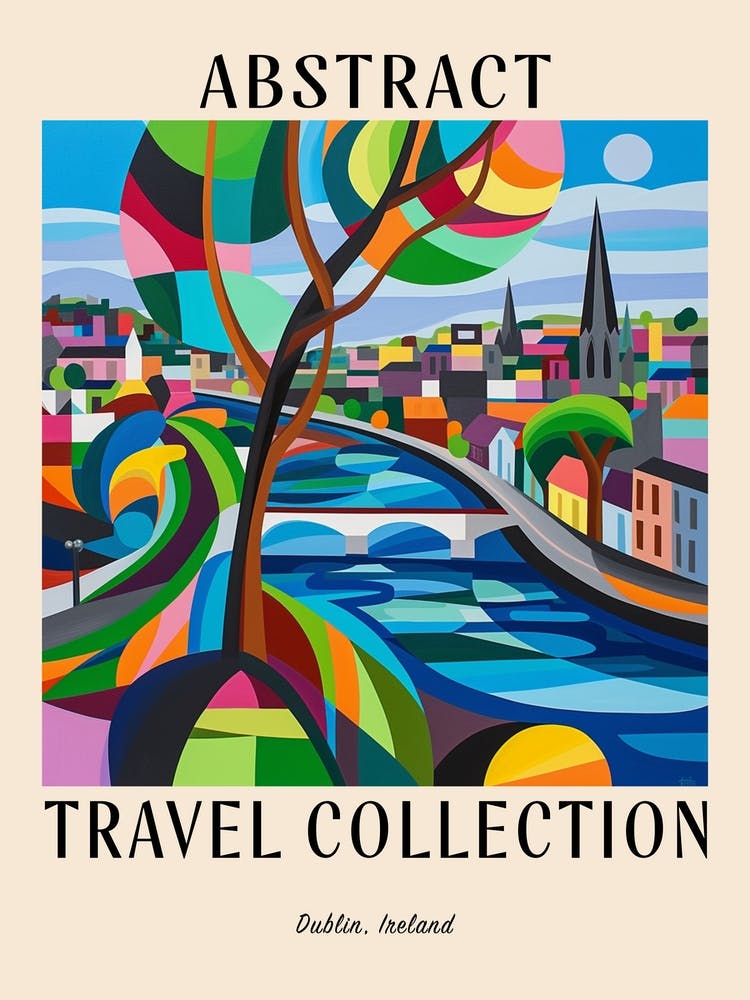 Abstract Travel Collection Poster Dublin Ireland 4