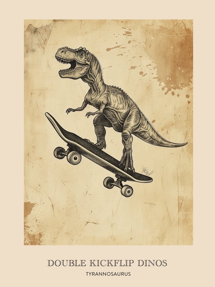 Tyrannosaurus Vintage Dinosaur Poster