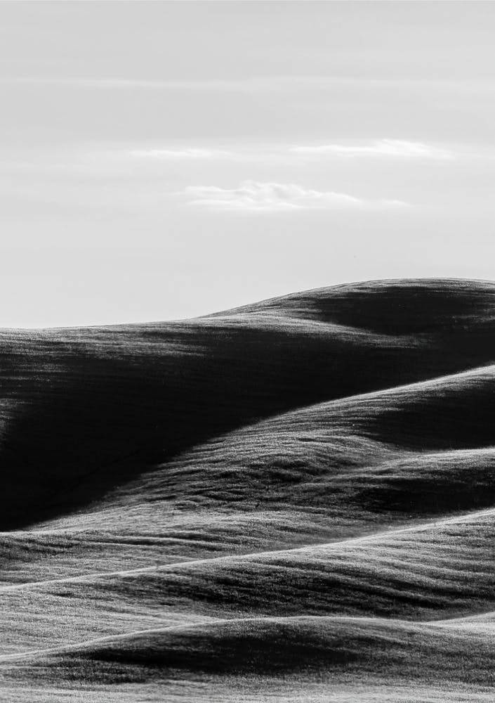 Italy Tuscany Rolling Hills 2 Bw