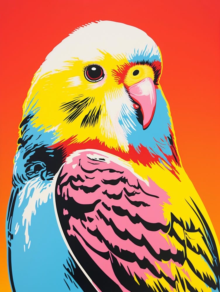 Andy Warhol Stil Vogel Wellensittich 3