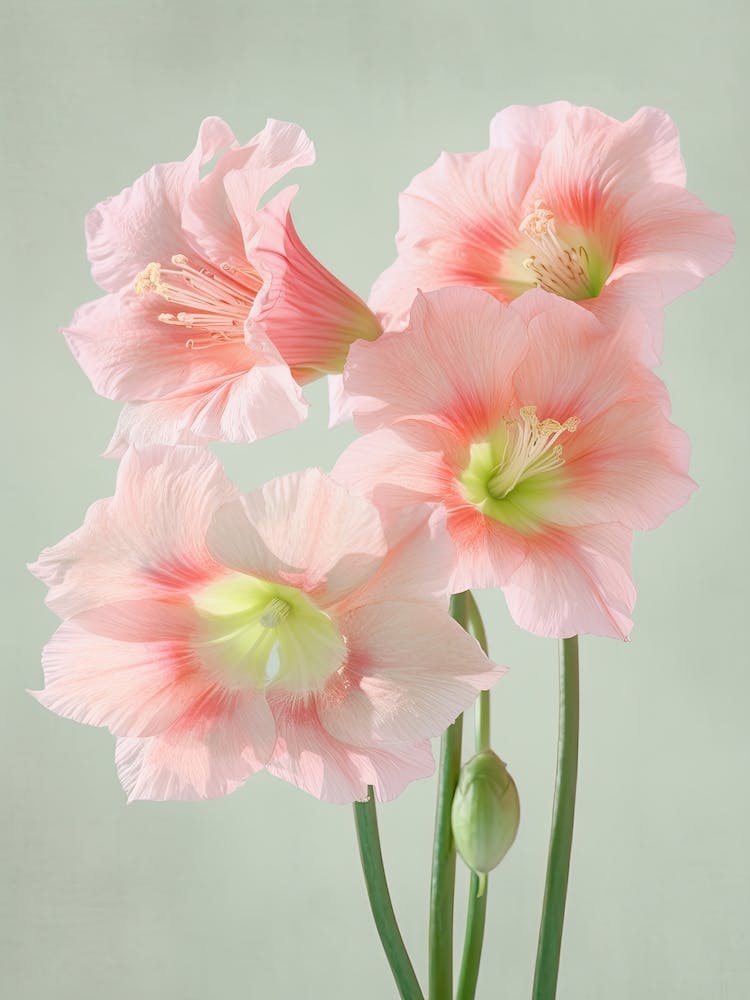 Amaryllis Flowers Acrylic Pastel Colours 1