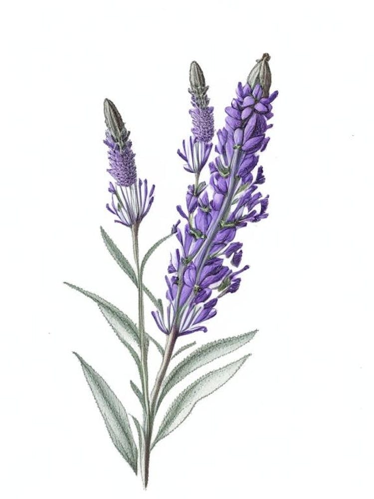 Lavender Leaf Illustration