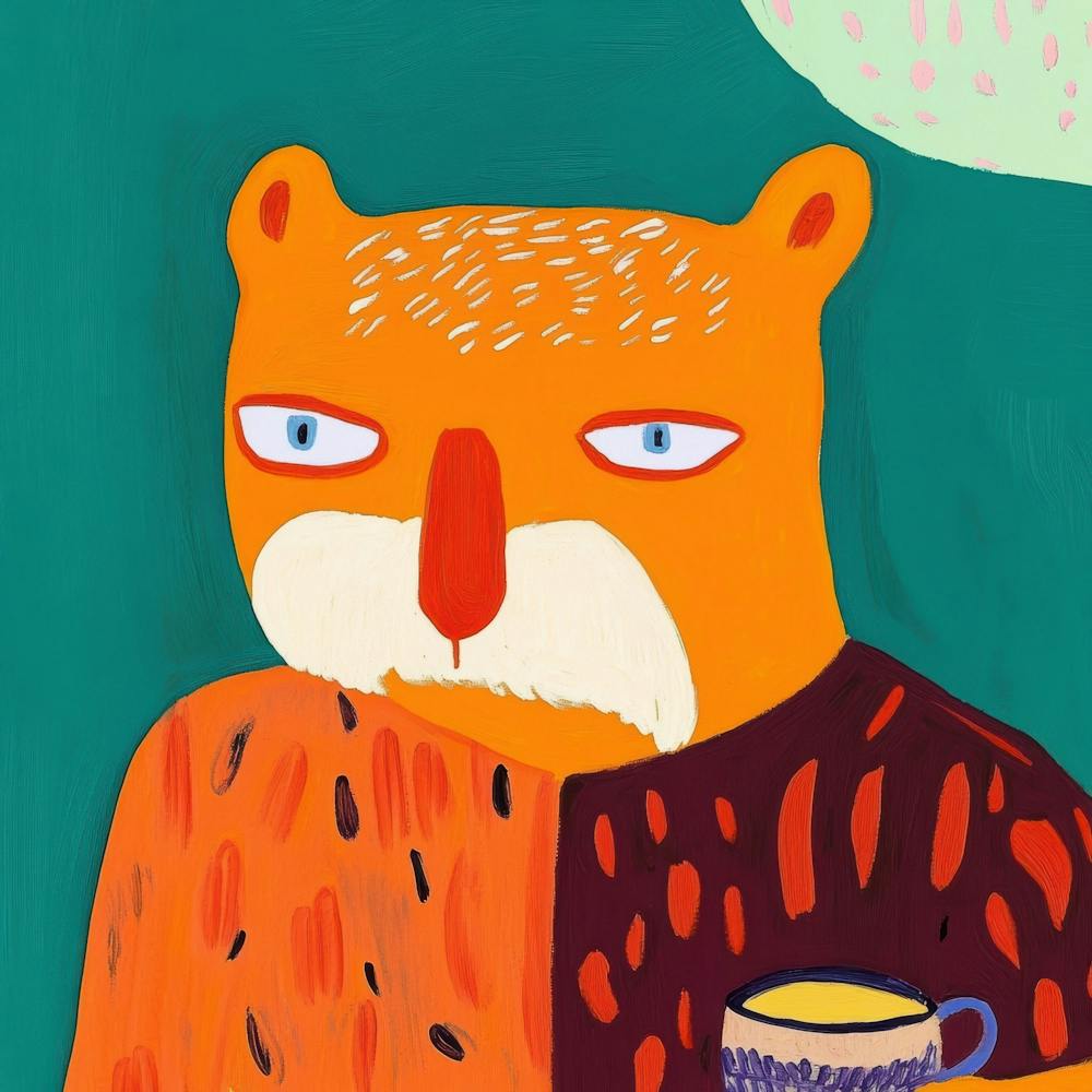 Bear With A Cup Of Coffee