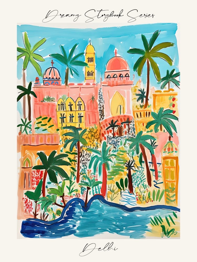 Poster Of Delhi, Dreamy Storybook Illustration 1