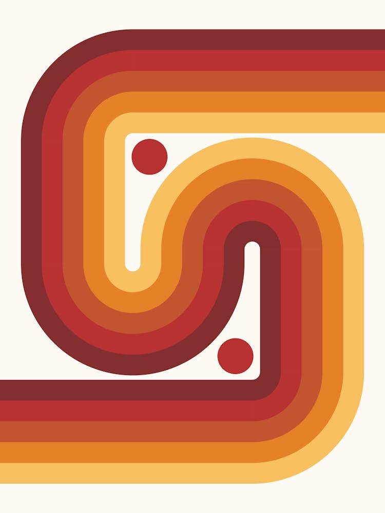 Geometric Rainbow Midcentury Modern Pattern Retro themed