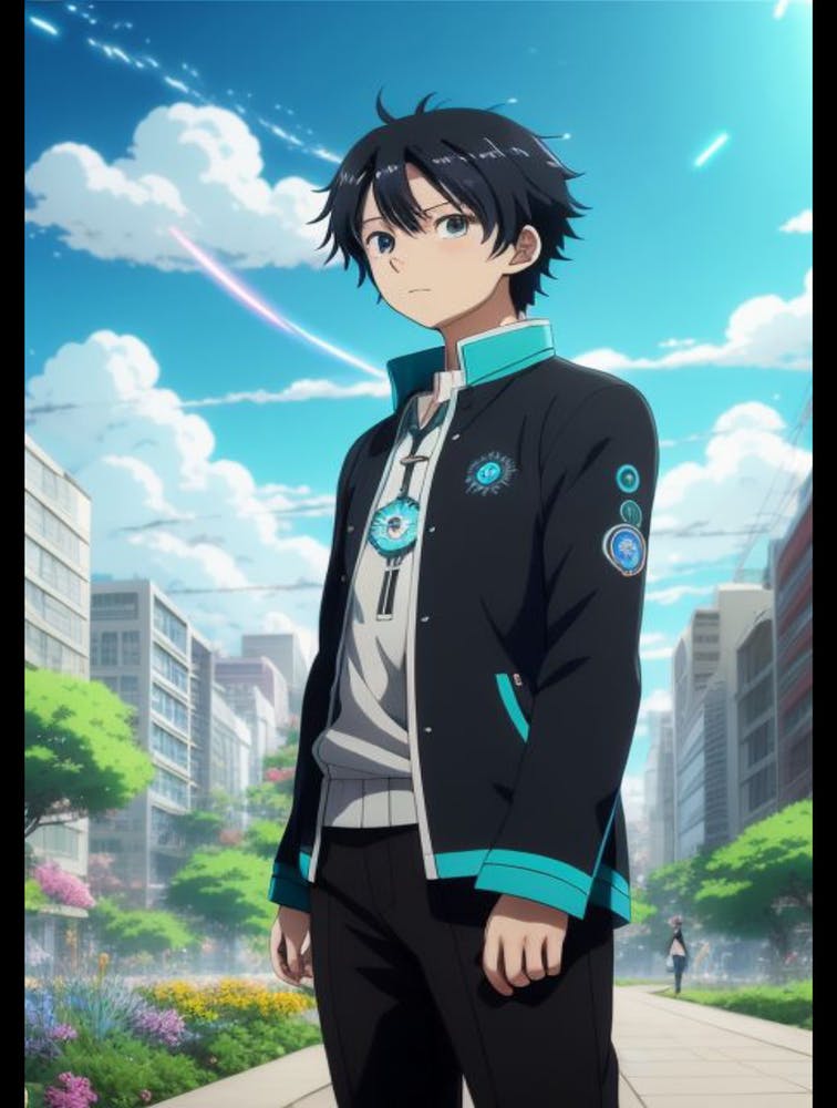 Anime Character Standing In A City