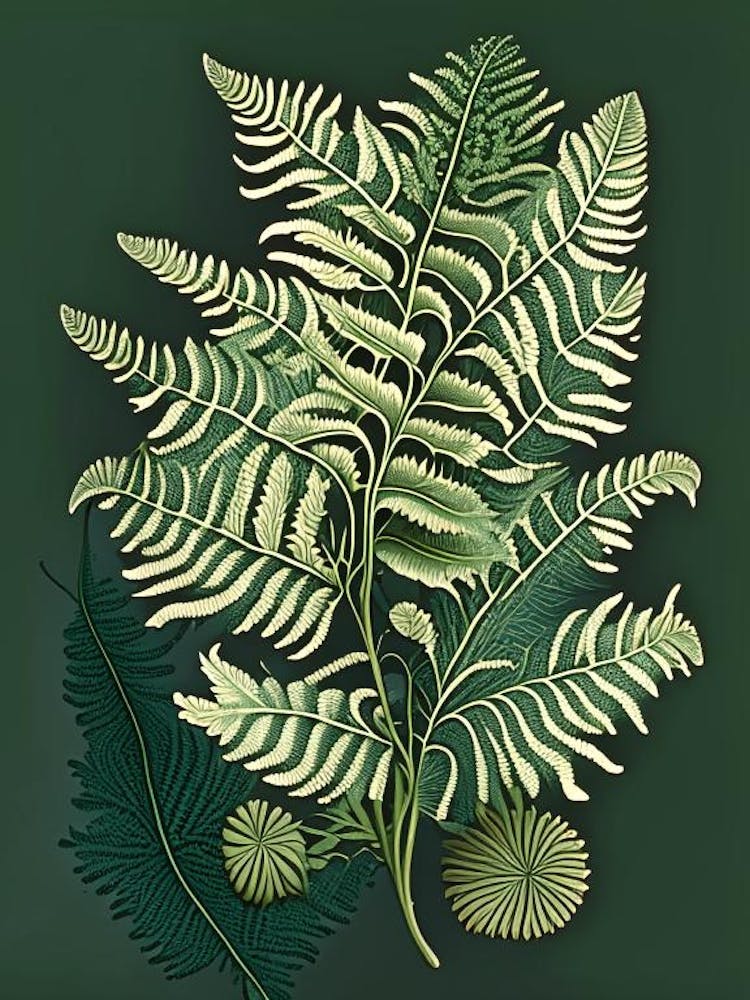 Sensitive Fern Wildflower Vintage Botanical 2