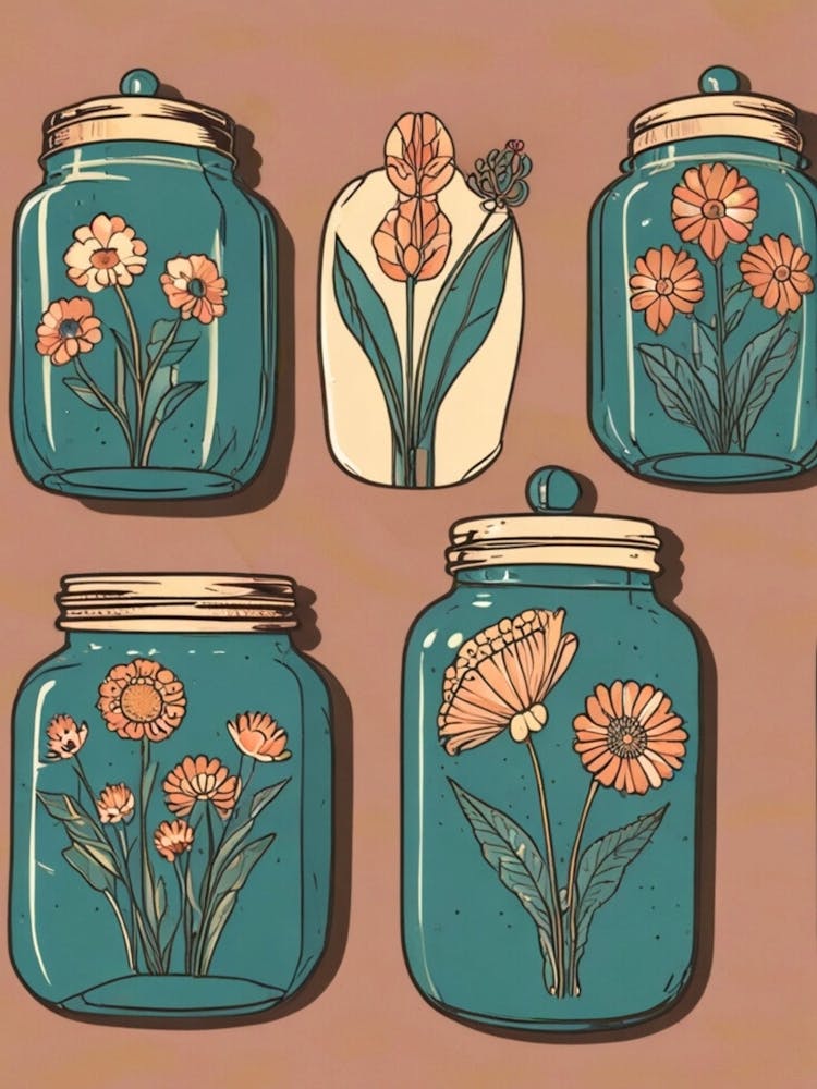 Jars Of Flowers