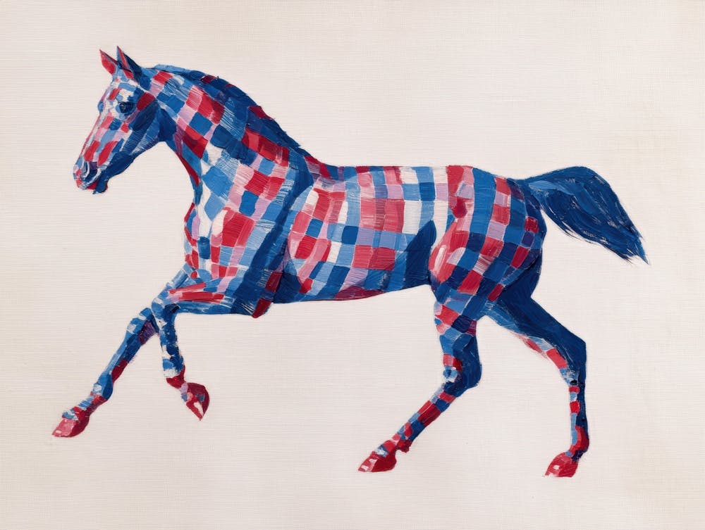 Horse In Blue And Red 1