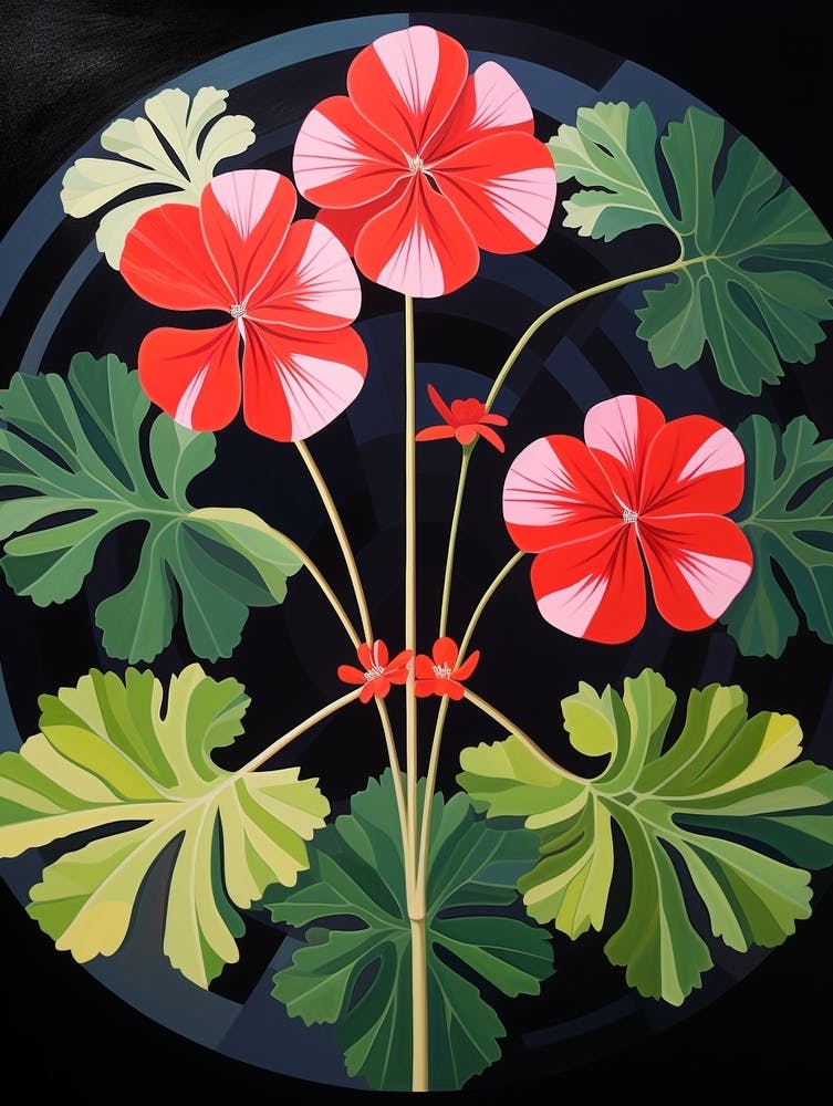 Geranium 3 Hilma Af Klint Inspired Flower Illustration
