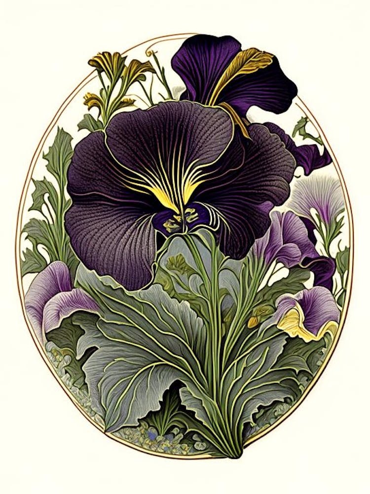 Pansy Wildflower Vintage Botanical 1