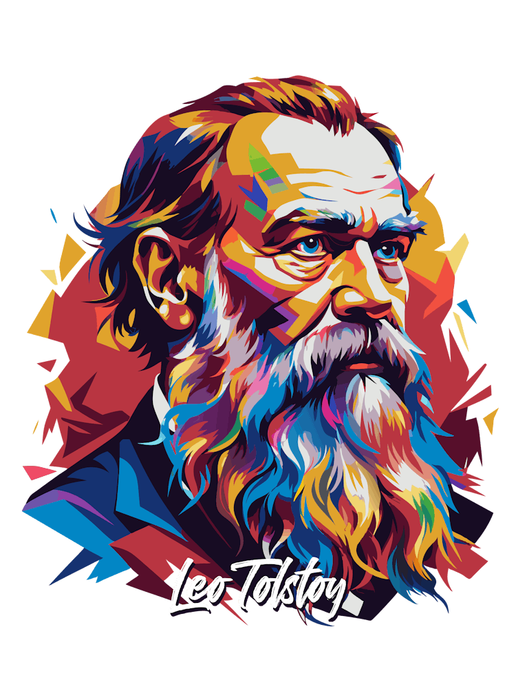 Leo Tolstoy 03 Portrait WPAP Pop Art