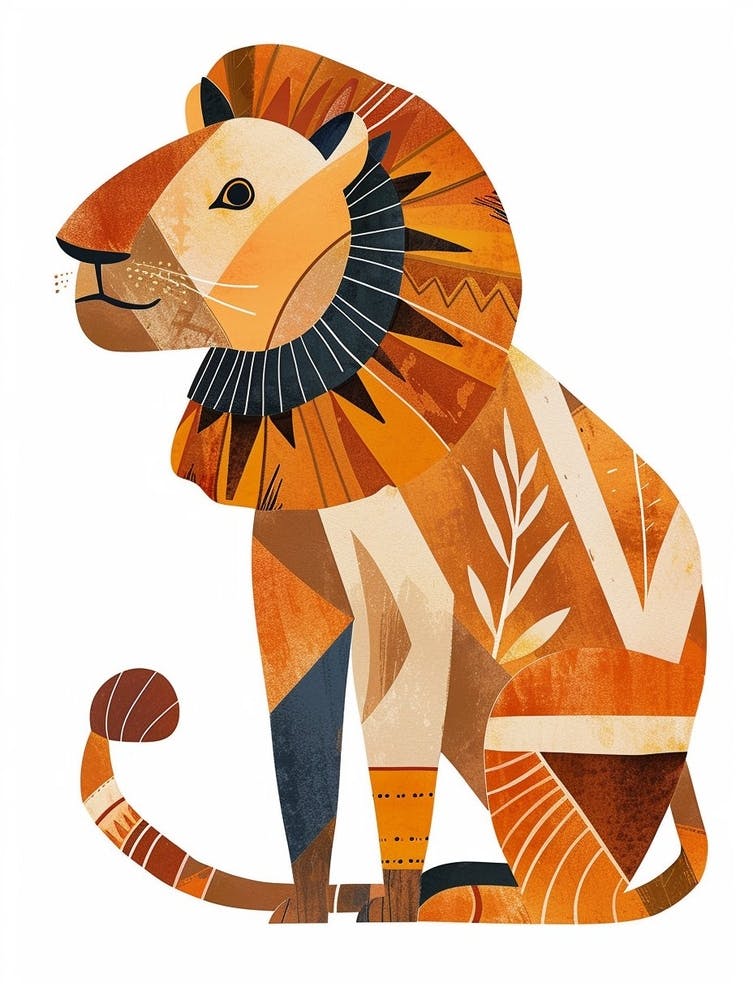 Afrikanischer Löwe Symbolische Bildsprache Clipart 3