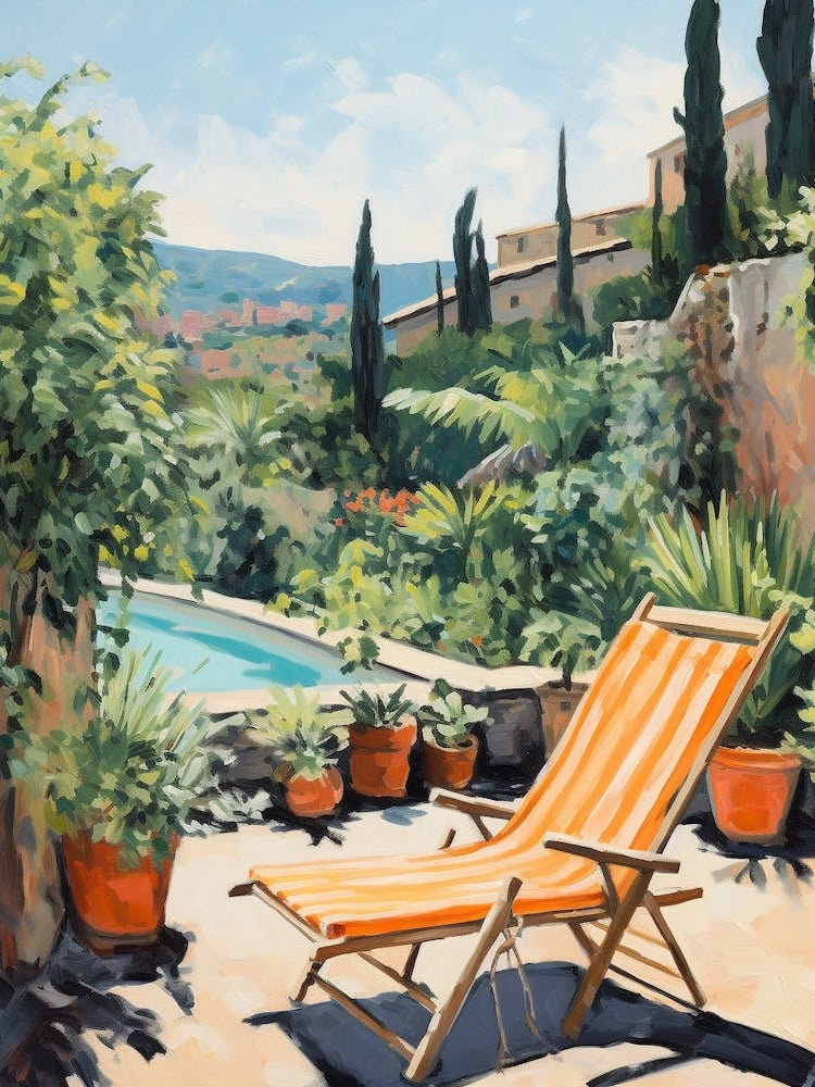 Sun Lounger By The Pool In Pompeii Italy