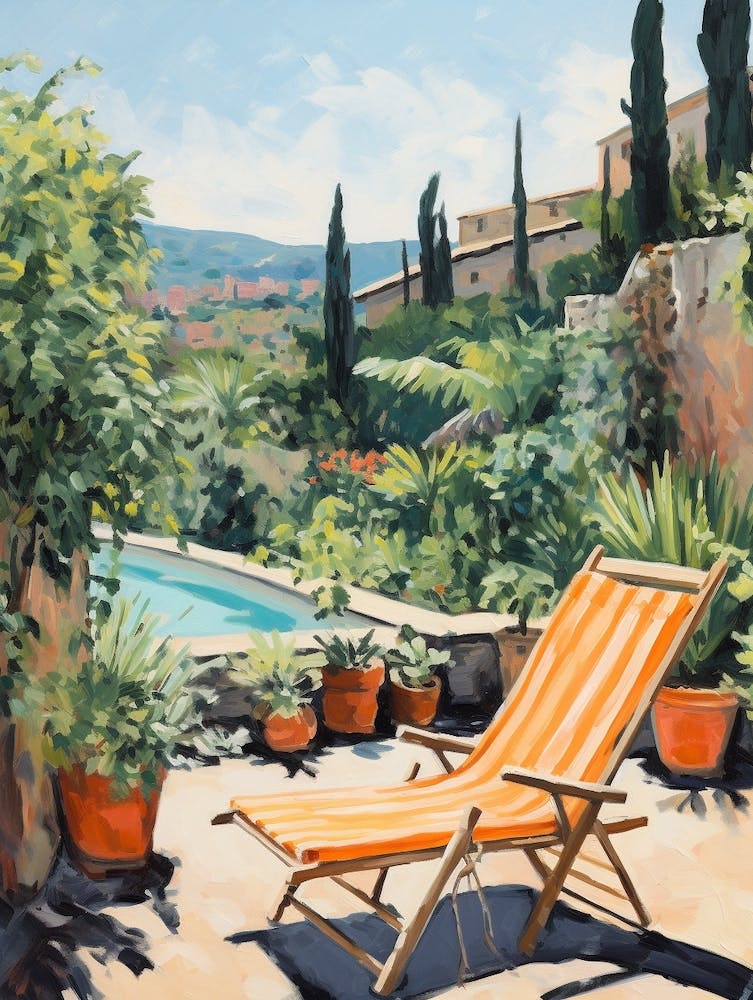 Sun Lounger By The Pool In Pompeii Italy