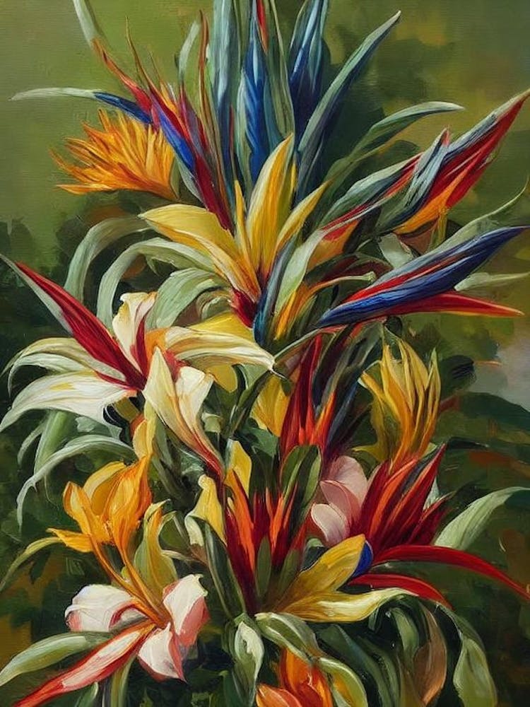 Bird Of Paradise Painting 3 Flower