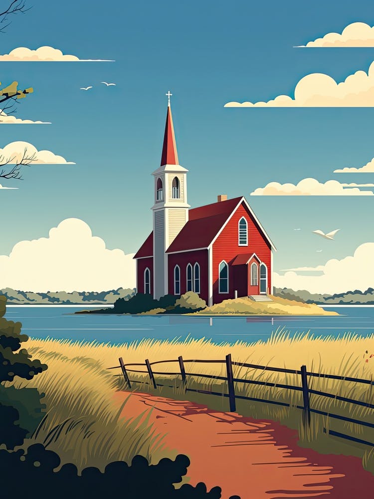 Cape Cod Massachusetts, Usa, Flat Illustration 3