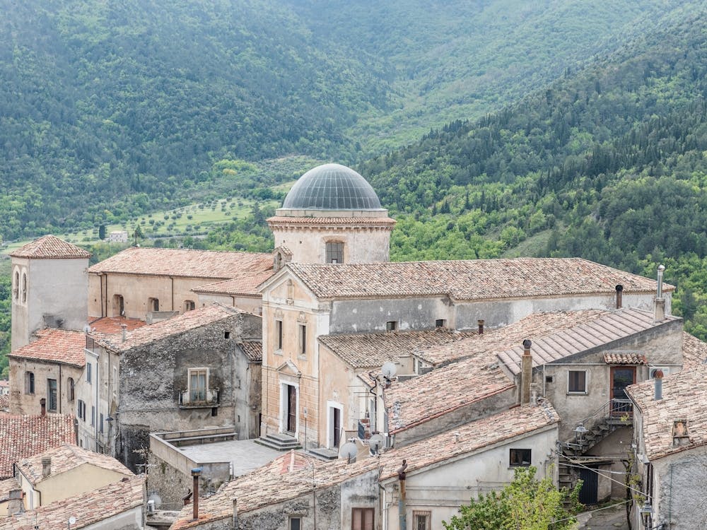 Old Village In The Mountains In Italy