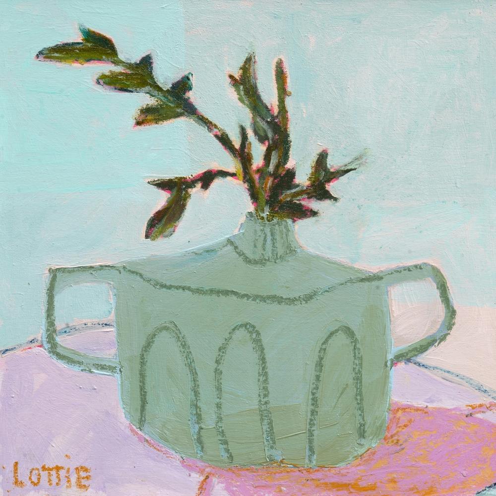 Lottie's Green Vase on Velvet