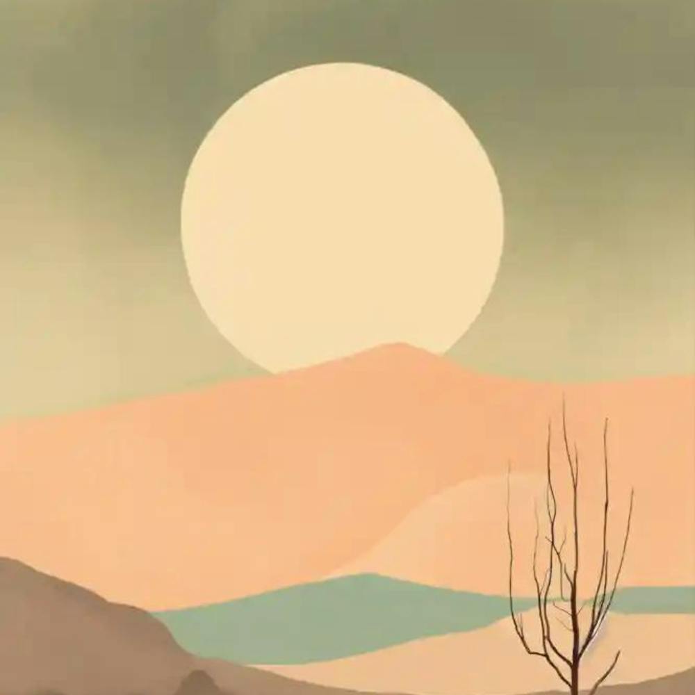 Landschaft mit Vollmond
