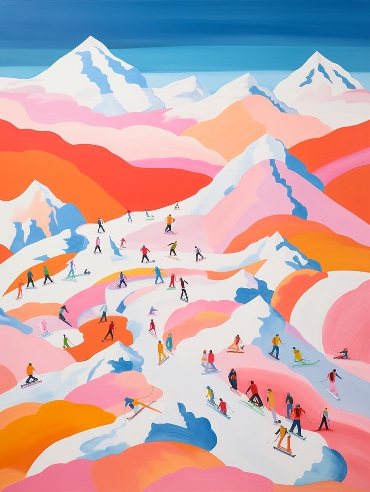 Abstract Impressionist Ski Hill 3