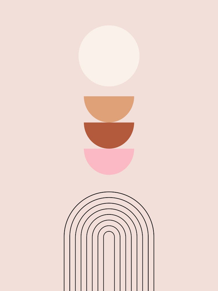 Mid Century Modern | 08 - Sonne und Regenbogen Zartrosa