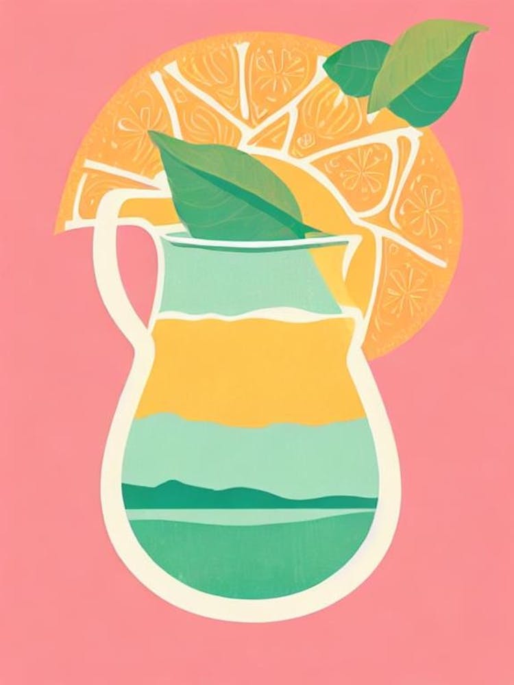 Hot Buttered Rum Retro Pink Cocktail Poster