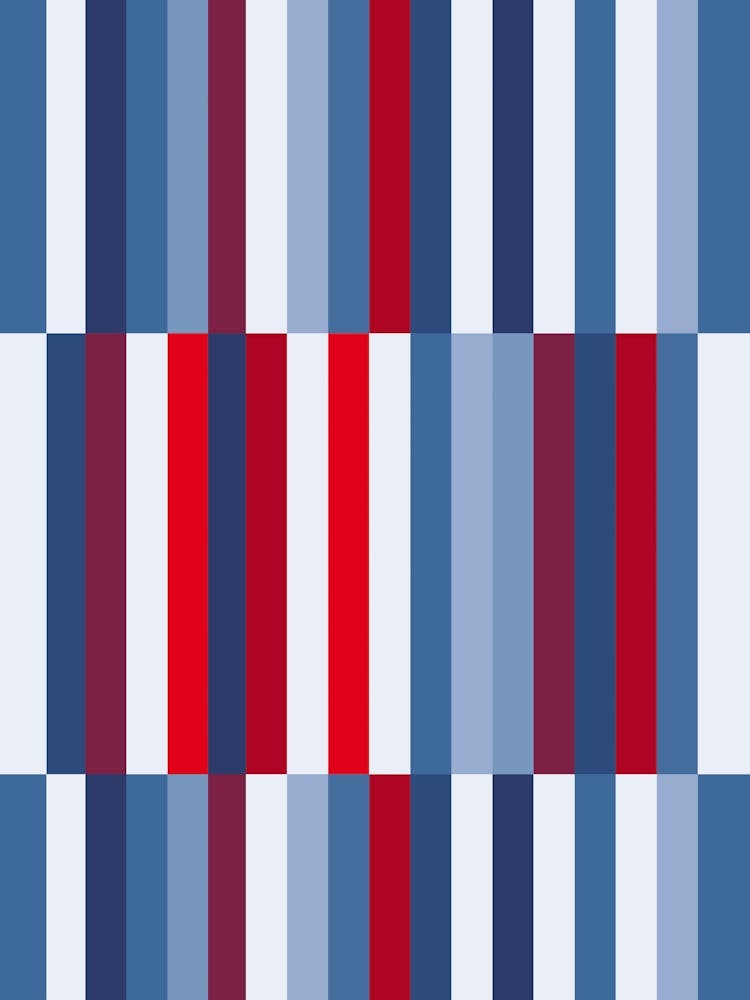 Red, White And Blue Geometric Abstract Stripes